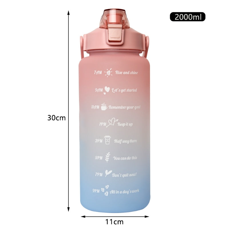 2 Liter Motivational Water Bottle