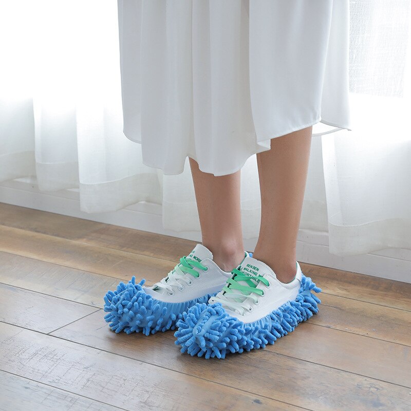 1 PCS Floor Microfiber Dust Cleaning Shoe Cover Slippers